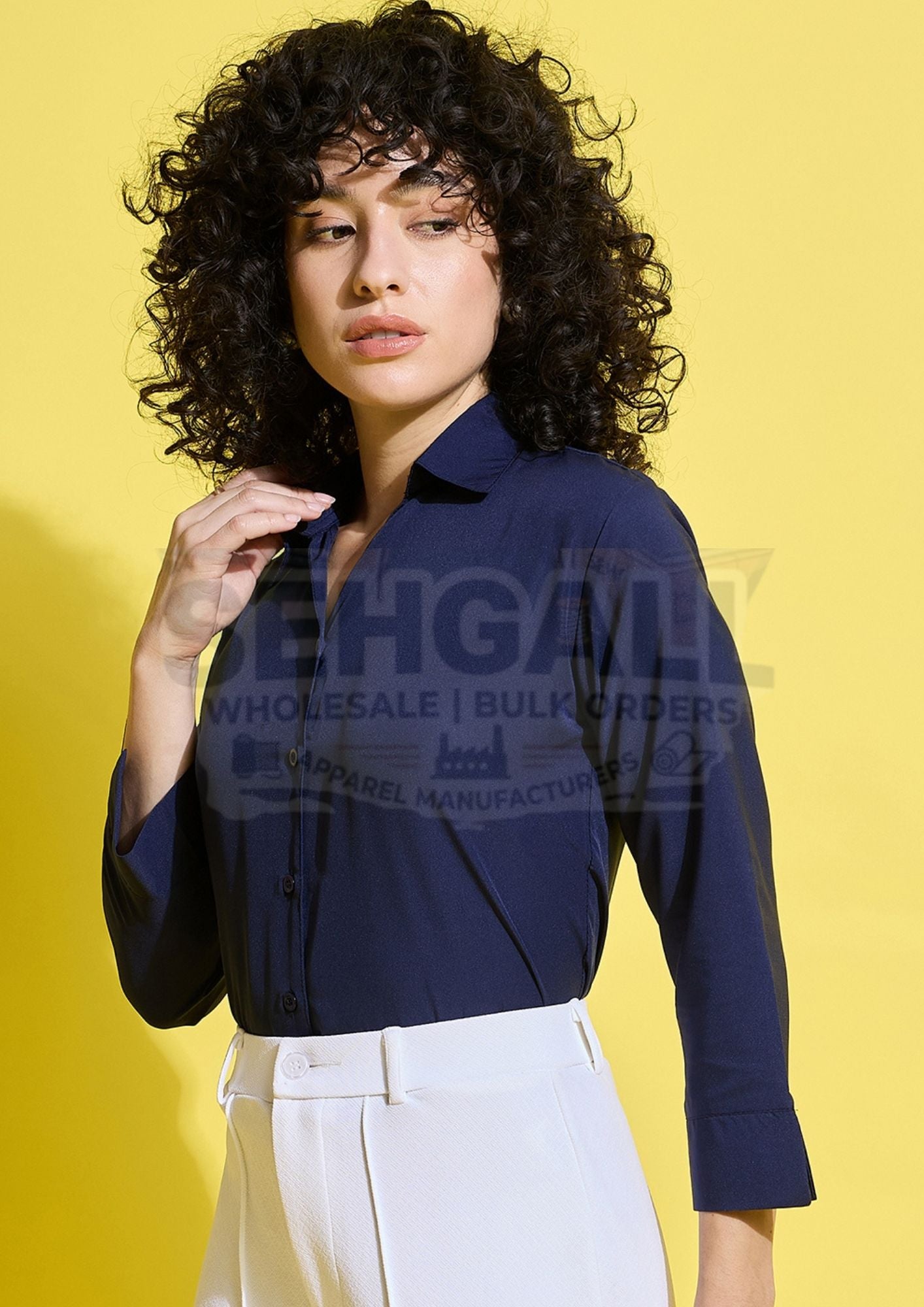 Crepe Solid Women Formal Shirt-3493
