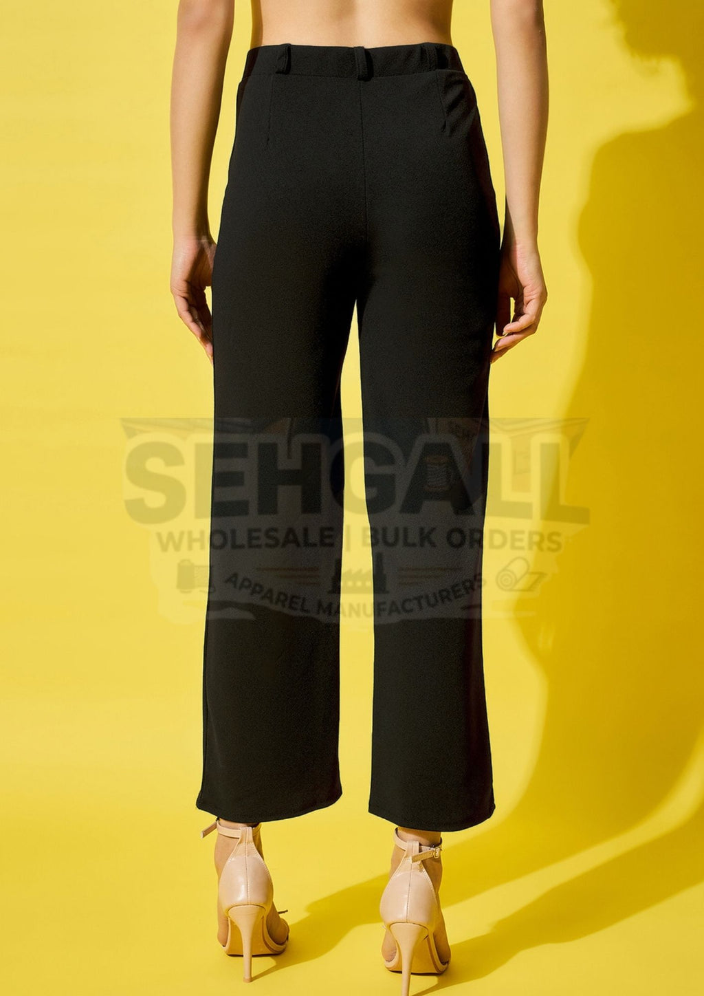 High Waist Solid Formal Women's Trouser Pant-3507