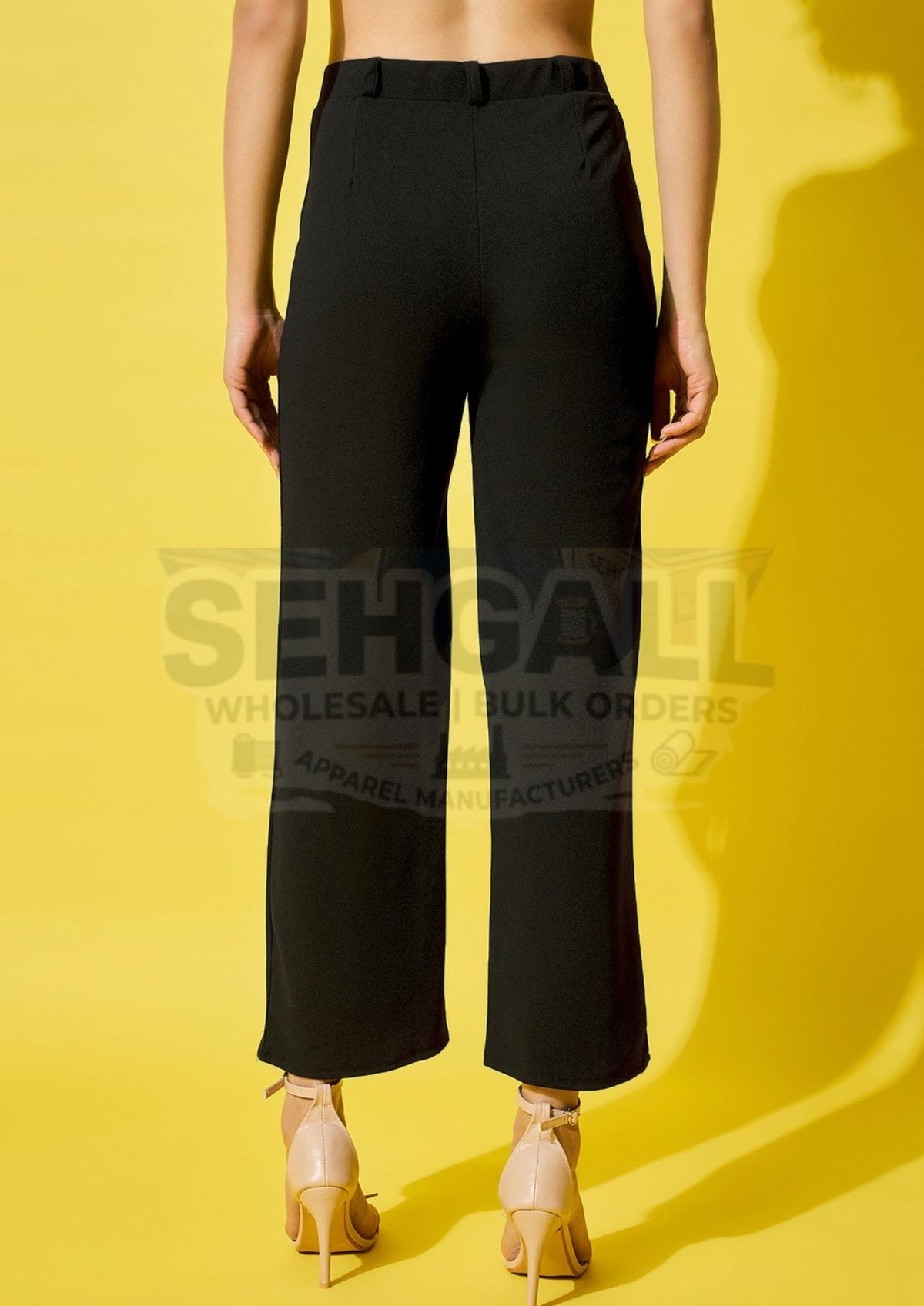 High Waist Solid Formal Women's Trouser Pant-3508