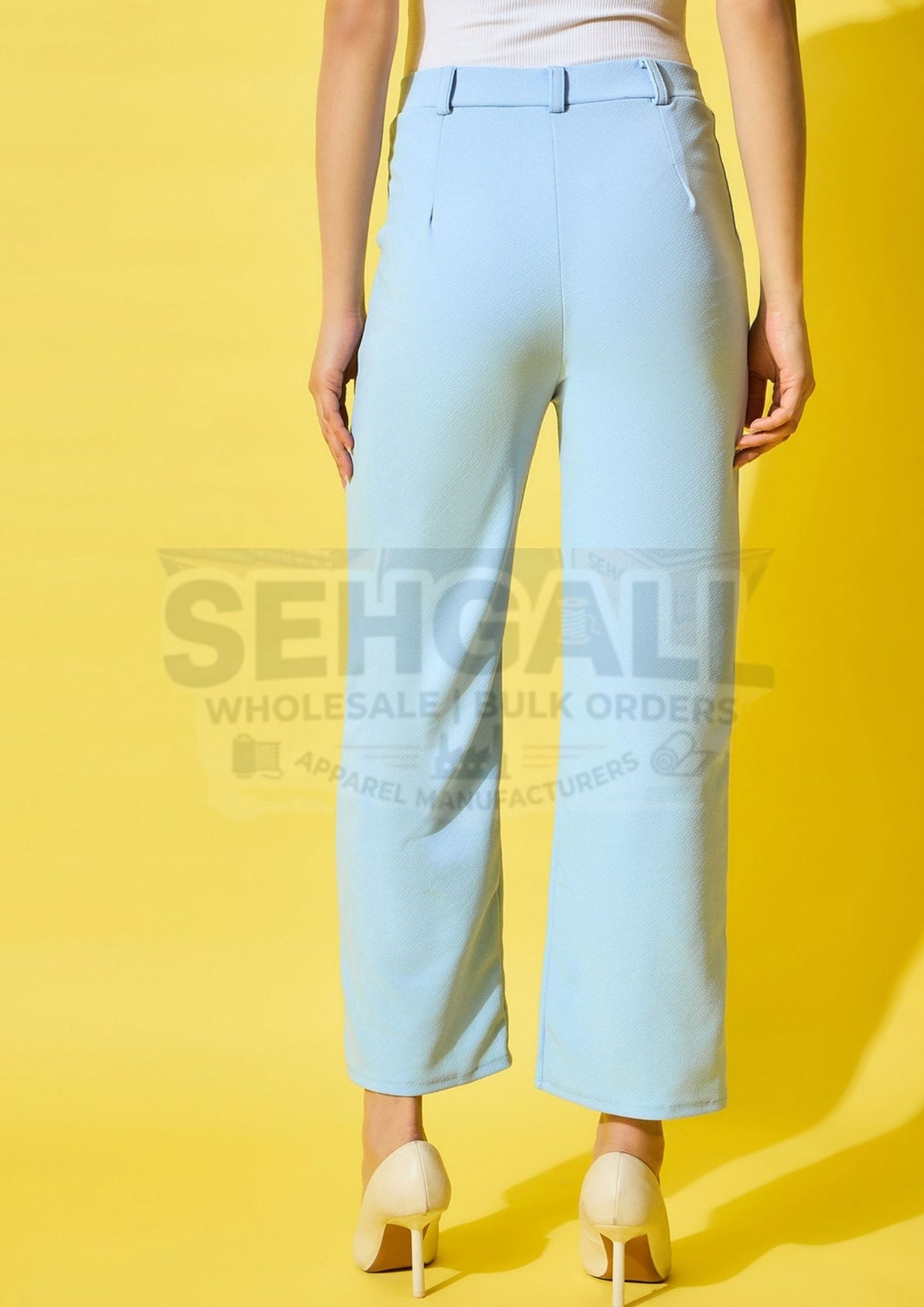 High Waist Solid Formal Women's Trouser Pant-3510