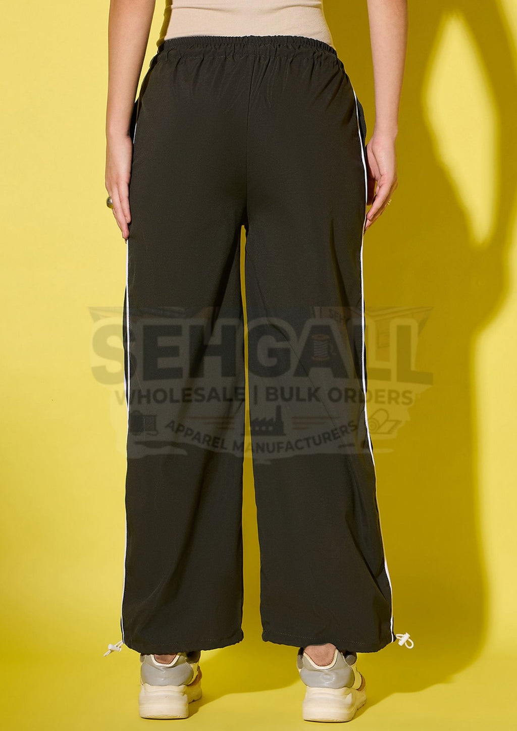 Women's Polyester Jogger Track Pants with Ankle Drawstring-3535