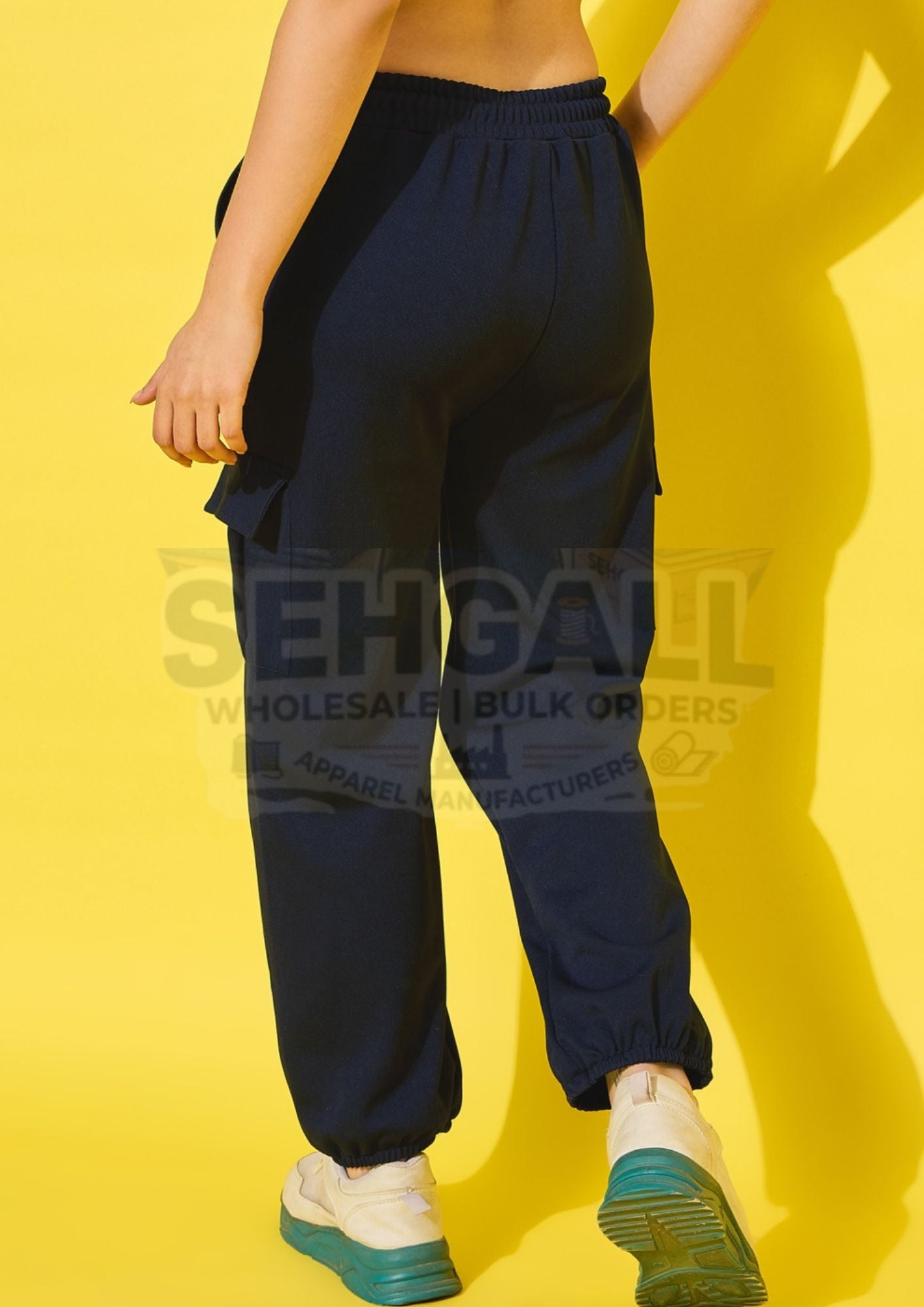 Lycra Blend Women Relaxed Fit Jogger Pant With Pockets-3371
