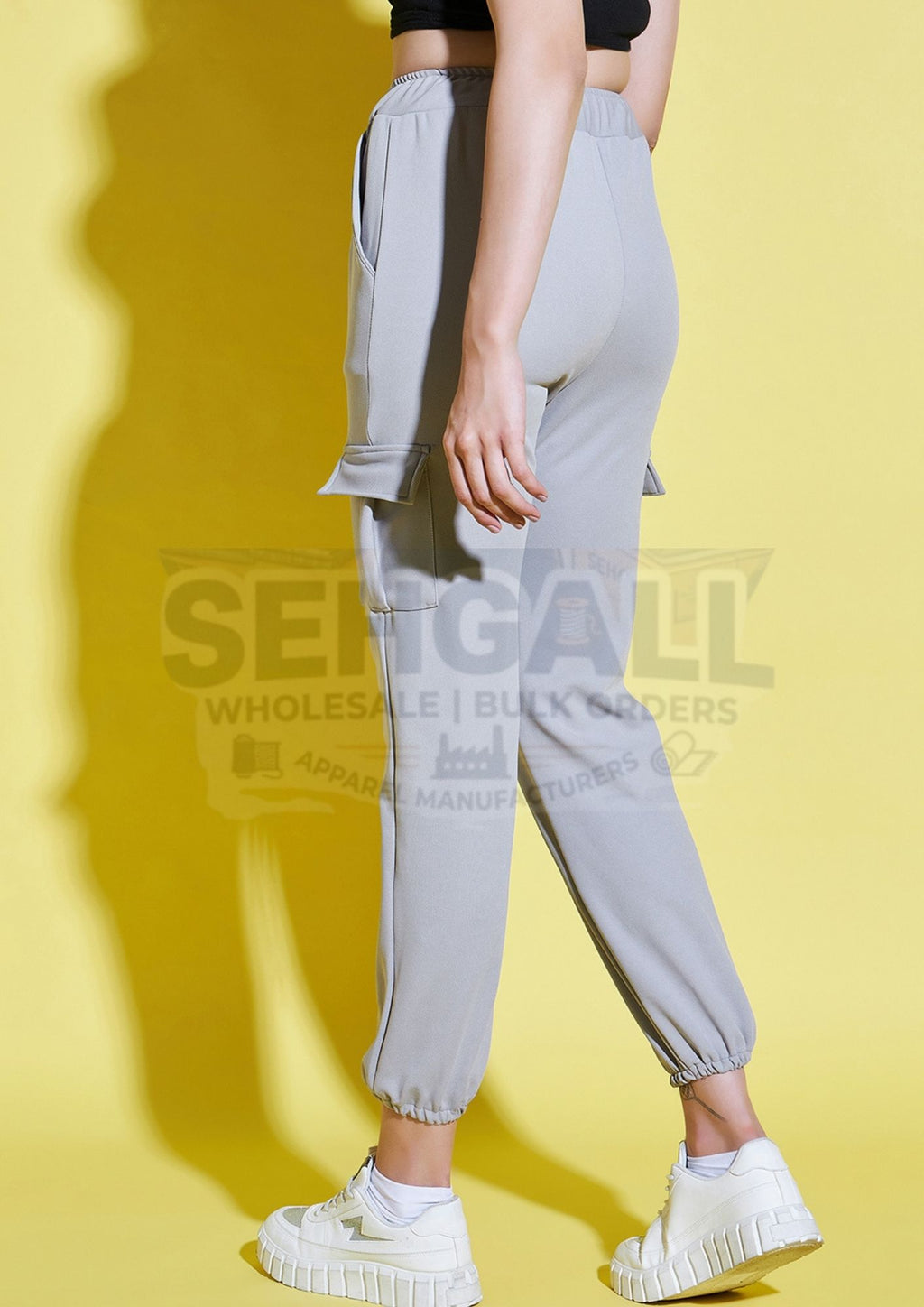 Lycra Blend Women Relaxed Fit Jogger Pant With Pockets-3371