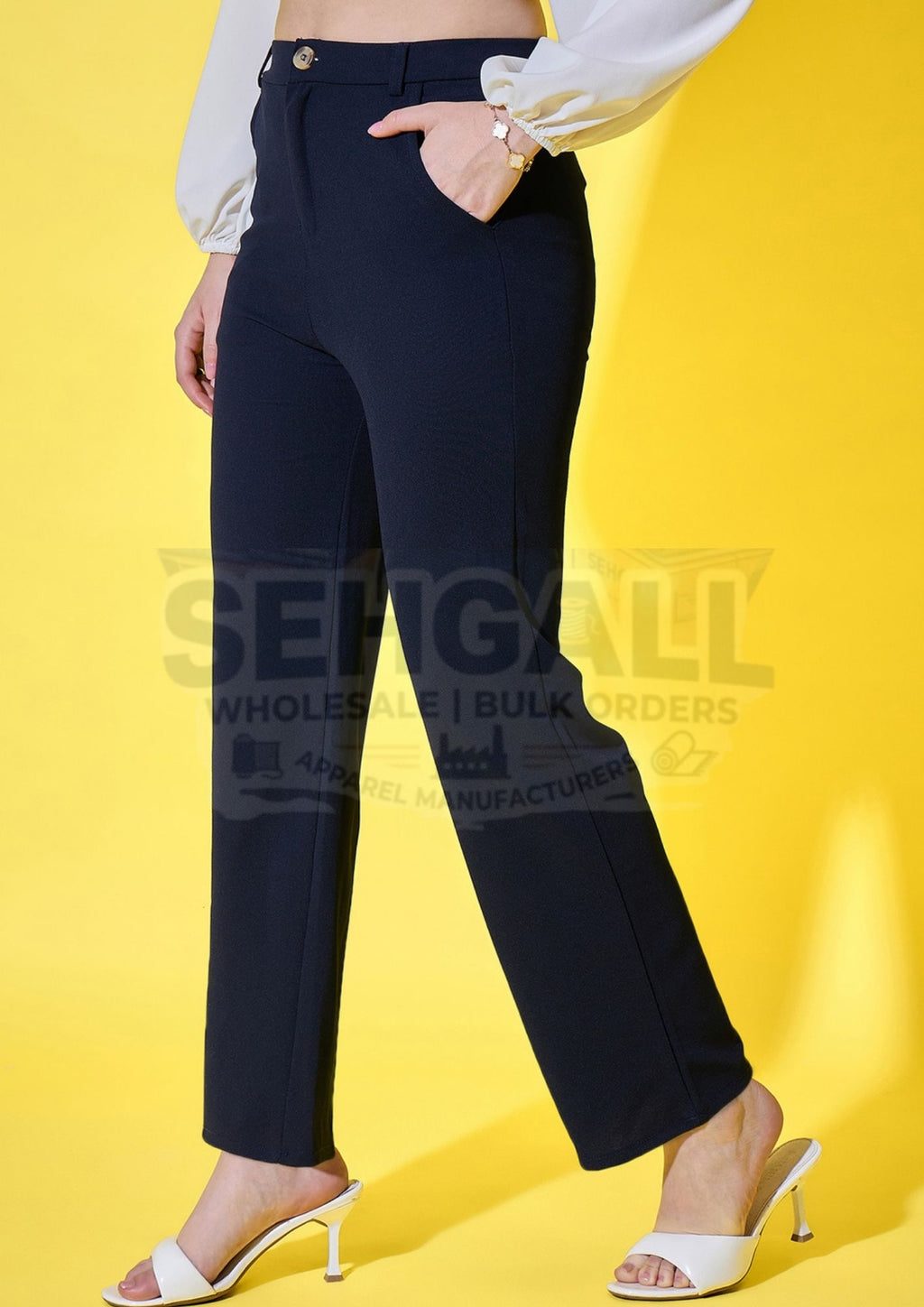 Solid Straight Fit Women’s Formal Trouser Pant-3454