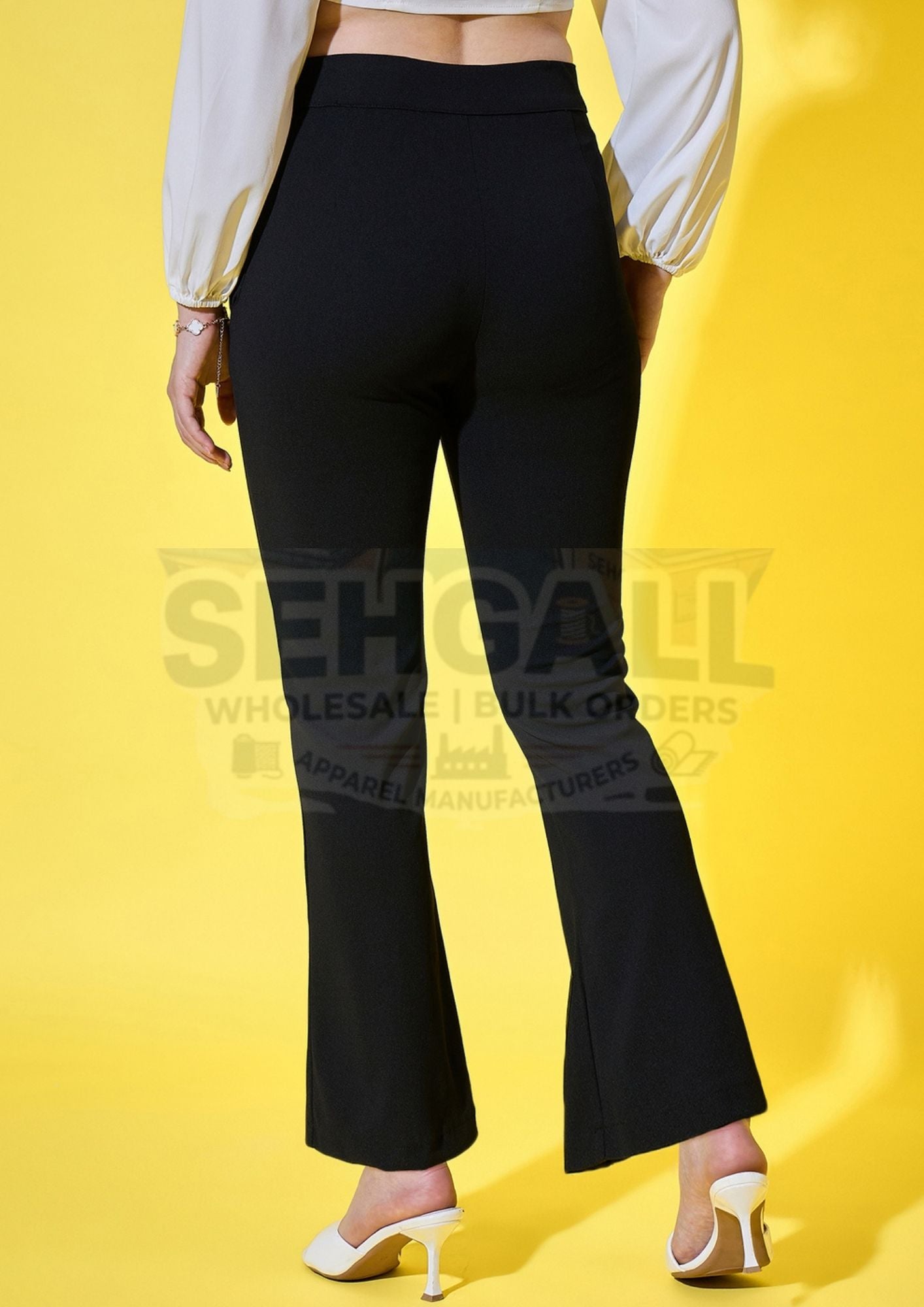 Pleated High-Rise Black Women’s Formal Trouser Pants-3553