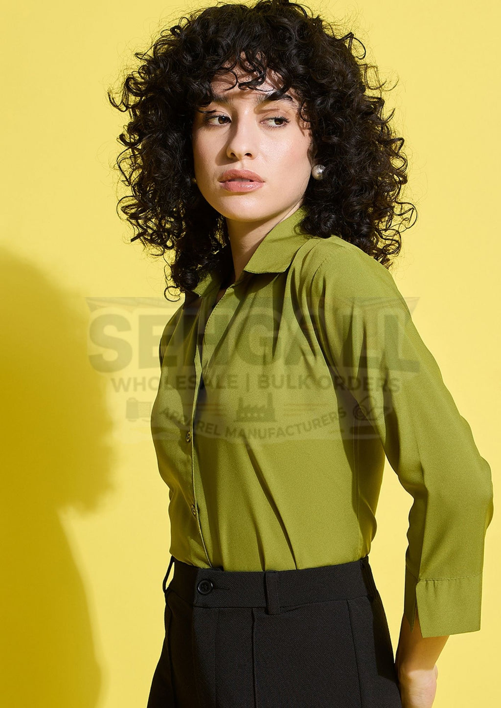 Crepe Solid Women Formal Shirt-3493