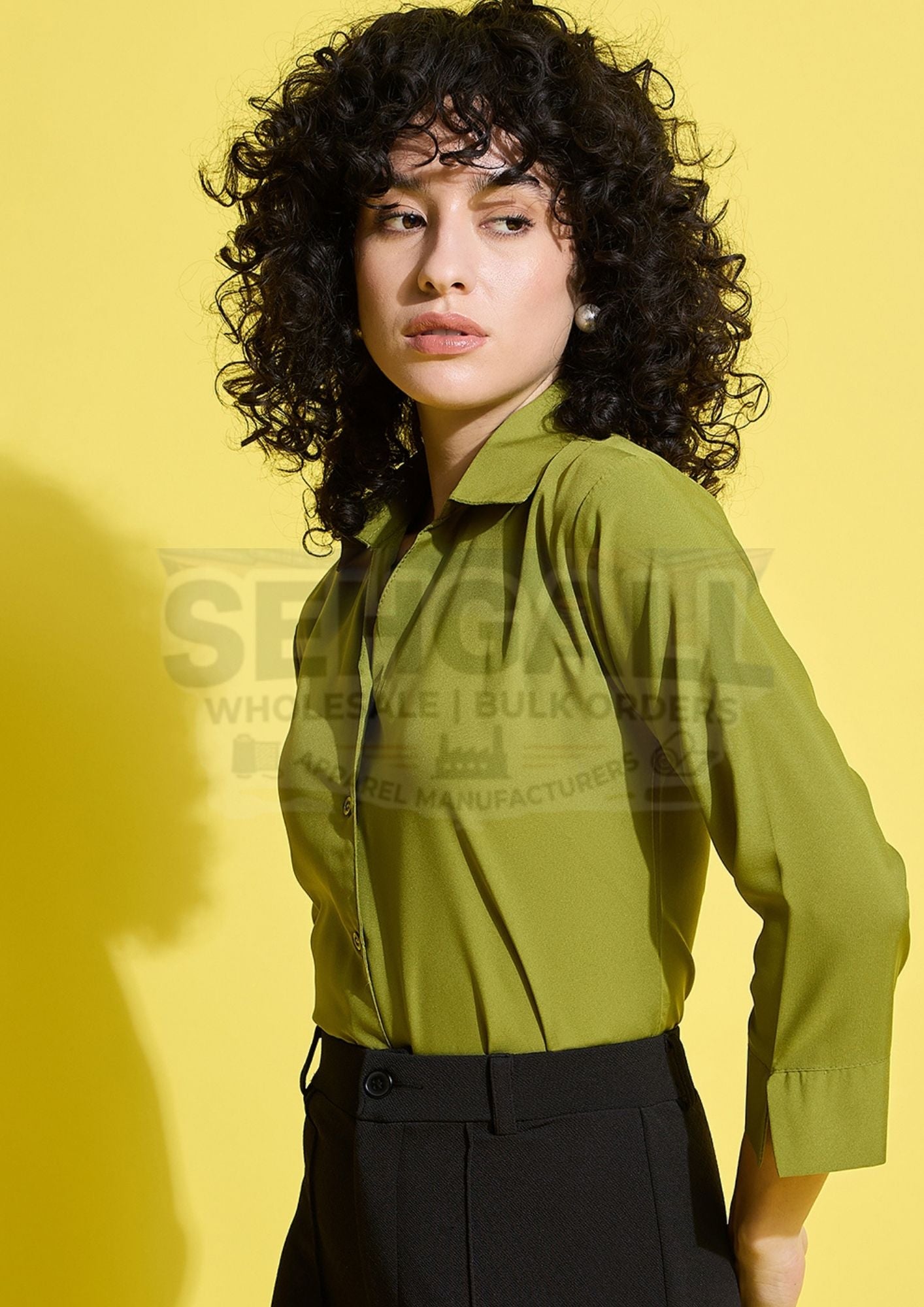 Crepe Solid Women Formal Shirt-3493