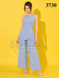 Striped Sleeveless Wrap Co-Ord Set-3730