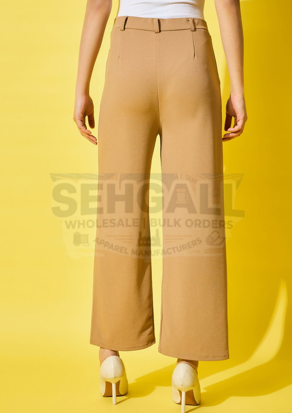 High Waist Solid Formal Women's Trouser Pant-3507