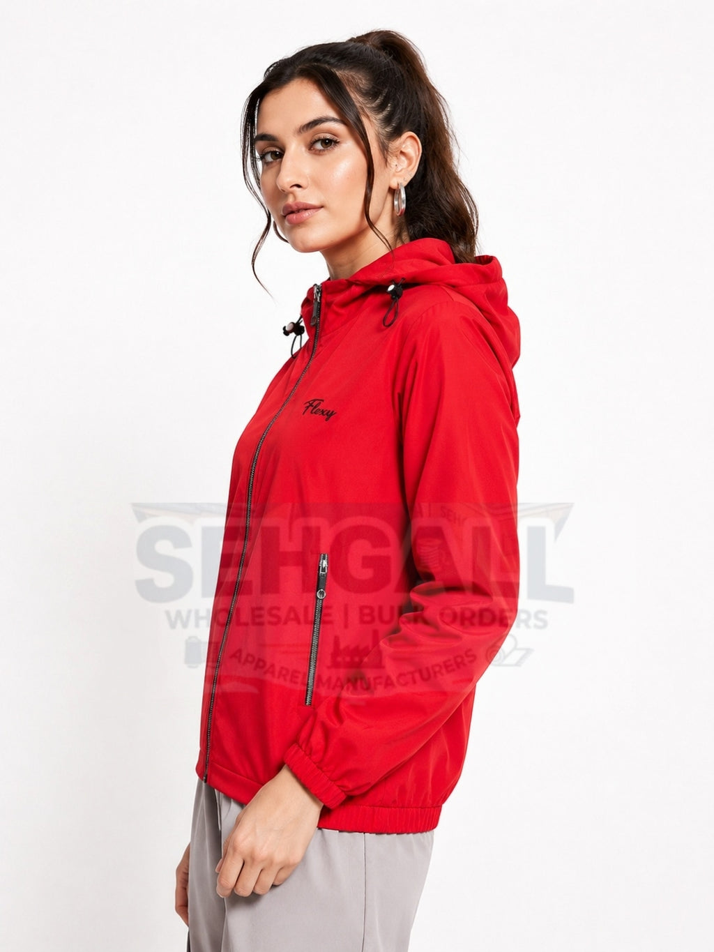 Windcheater Jacket with Detachable Cap and Honeycomb Inner Fabric-3348