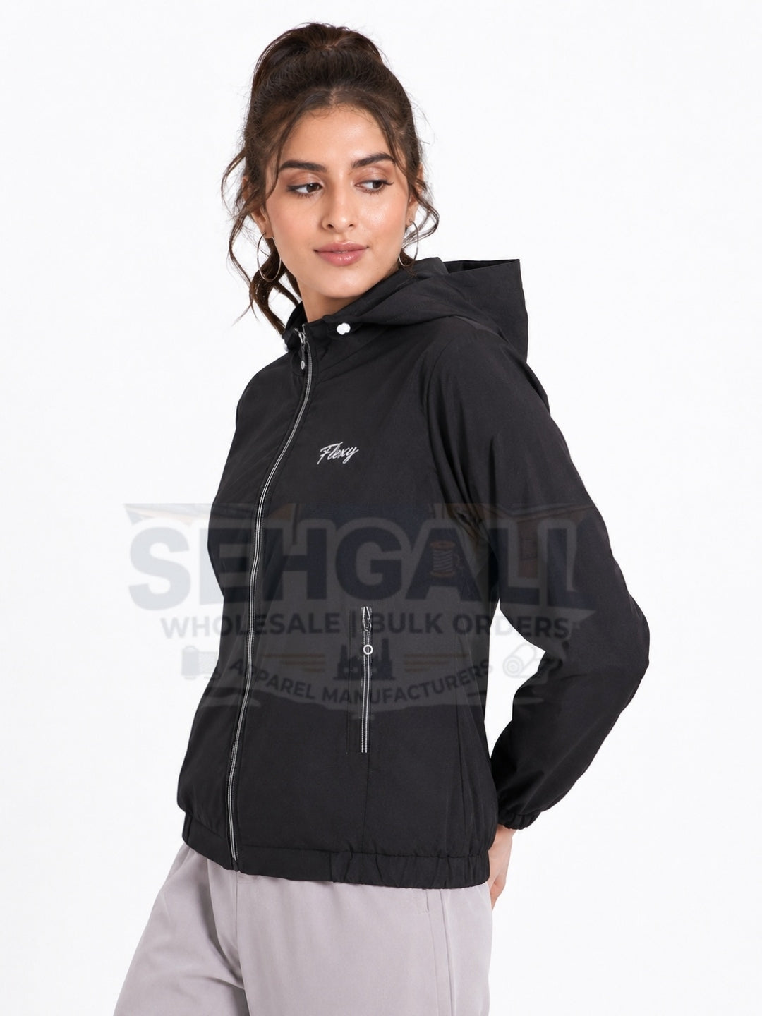 Windcheater Jacket with Detachable Cap and Honeycomb Inner Fabric-3348