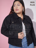 Twill Cotton Blend Plus Size Women Regular Jacket-2631PLUS