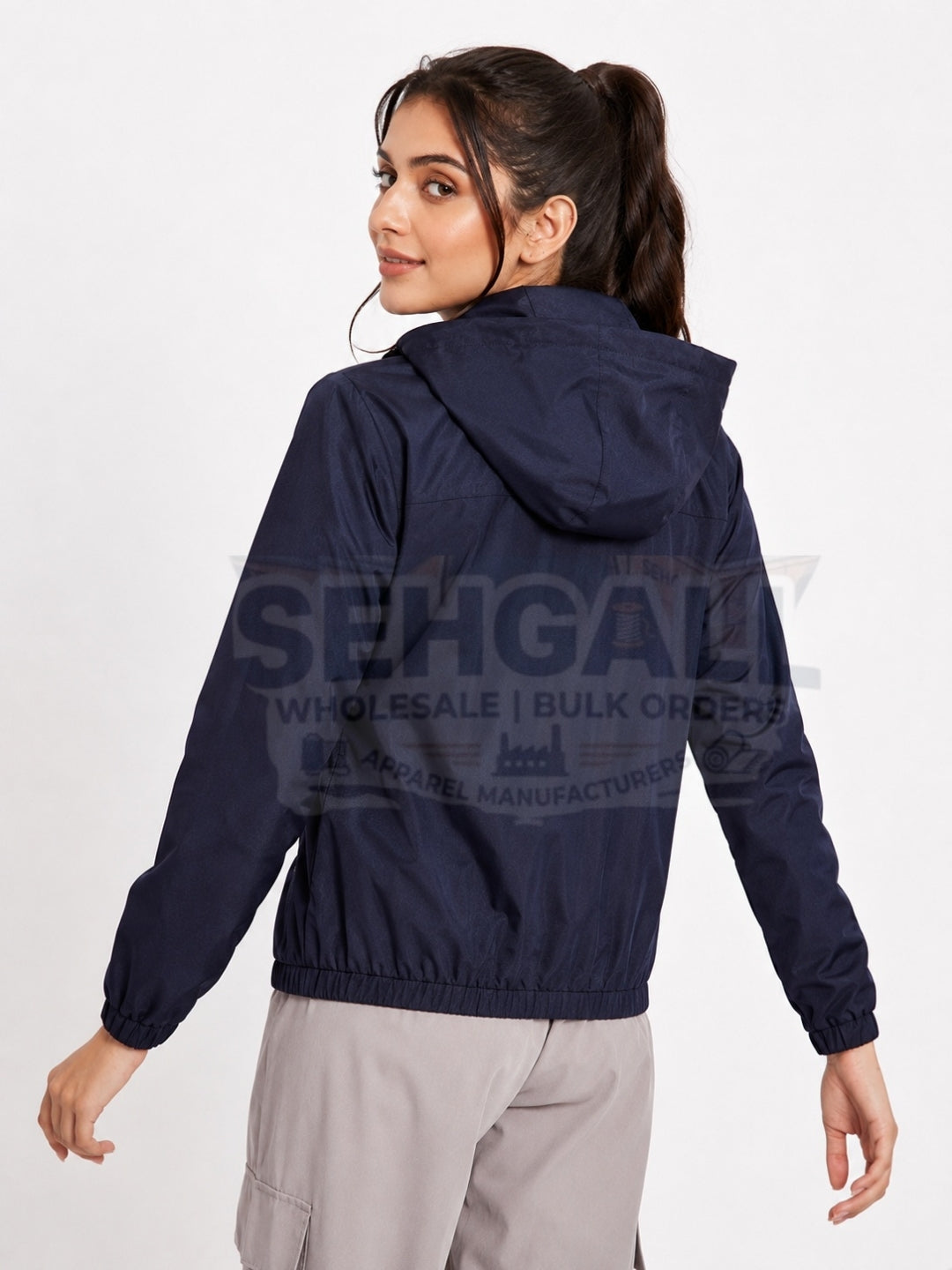 Windcheater Jacket with Detachable Cap and Honeycomb Inner Fabric-3348