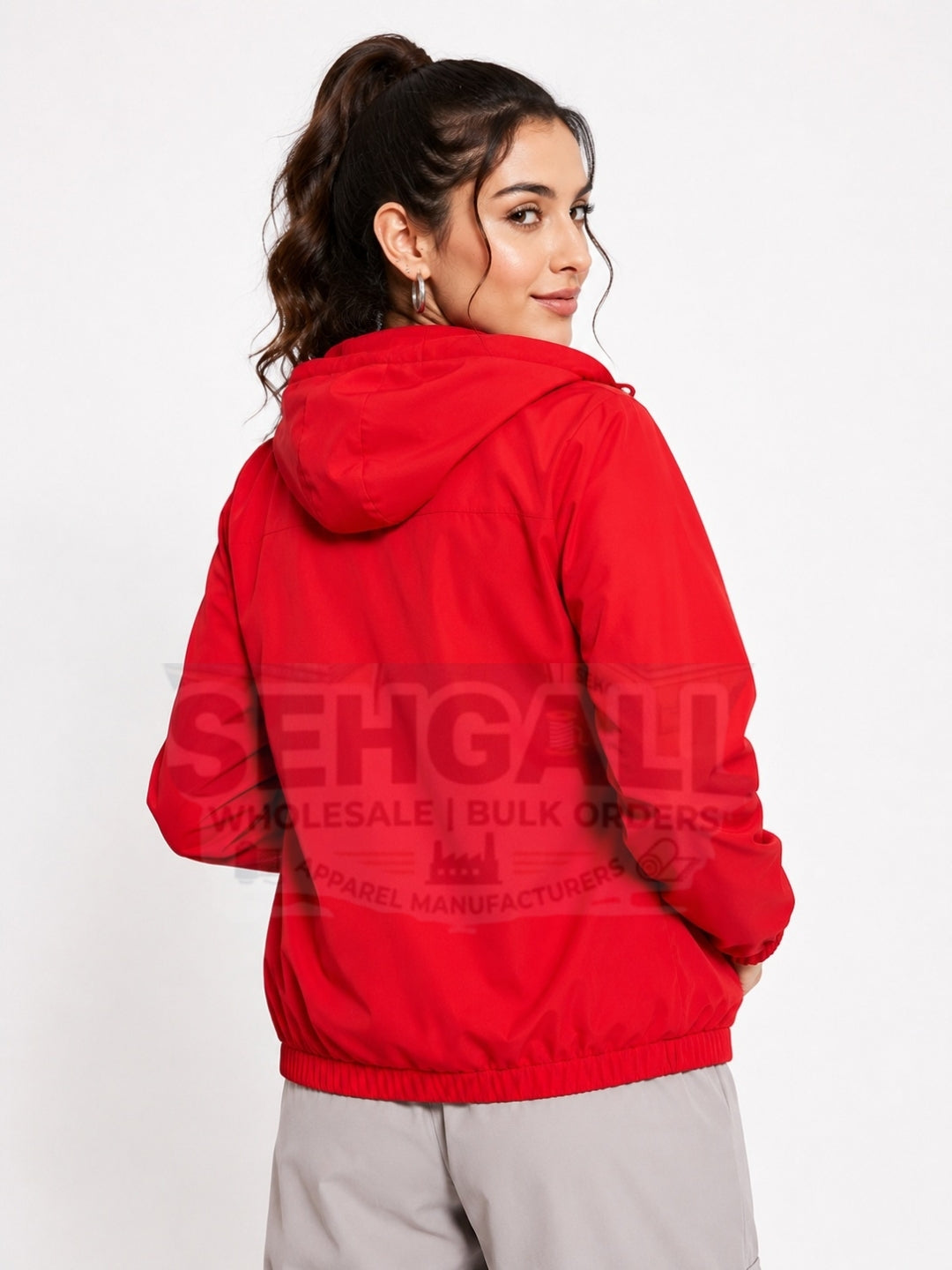 Windcheater Jacket with Detachable Cap and Honeycomb Inner Fabric-3348