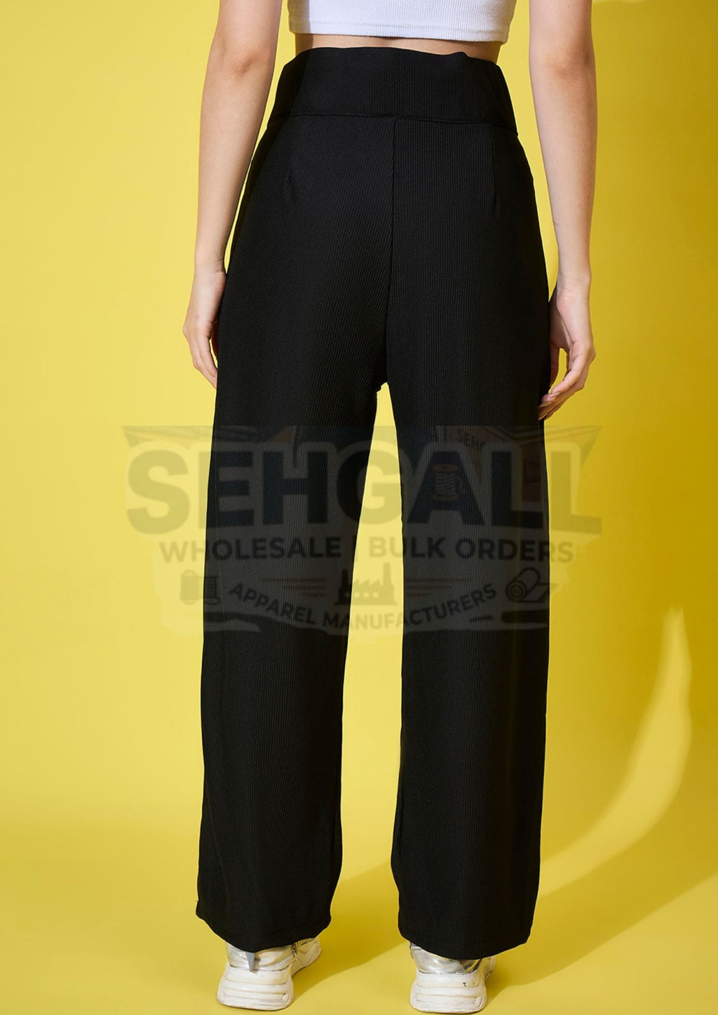 Cotton Ribbed Non-Stretchable Women’s Trouser Pant-3591