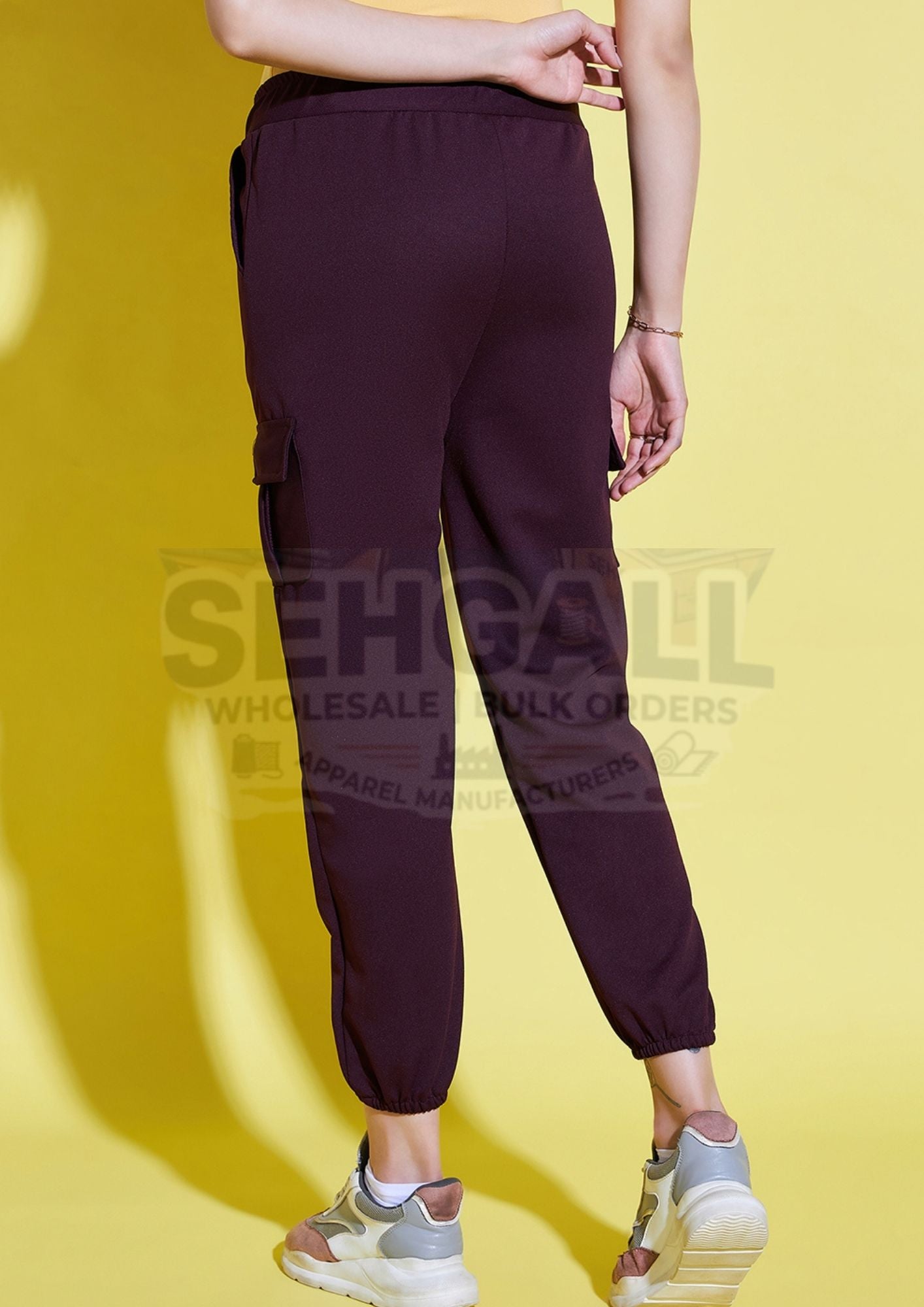 Lycra Blend Women Relaxed Fit Jogger Pant With Pockets-3371