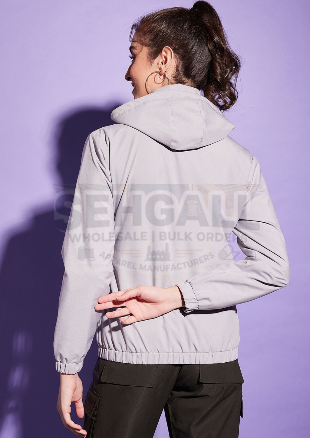 Windcheater Jacket with Hoodie For Women-3348