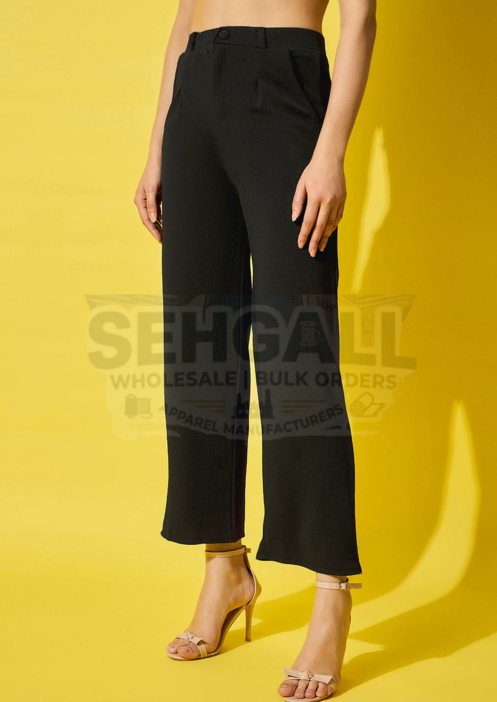 High Waist Solid Formal Women's Trouser Pant-3507