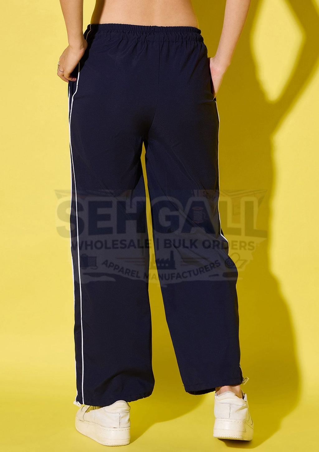 Women's Polyester Jogger Track Pants with Ankle Drawstring-3535