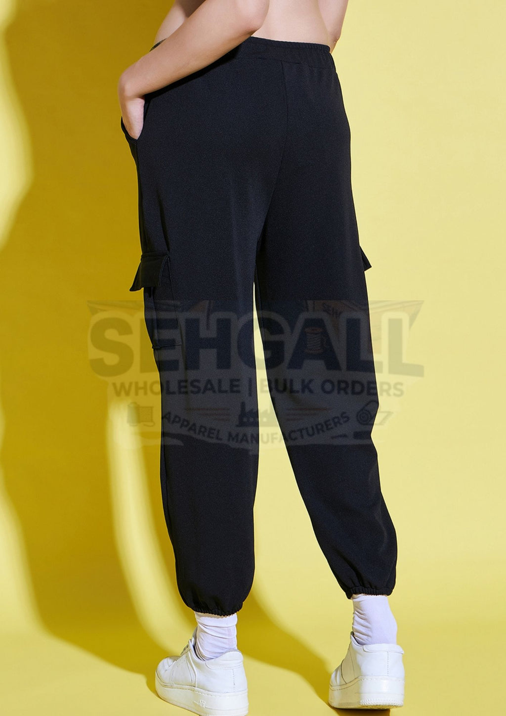 Lycra Blend Women Relaxed Fit Jogger Pant With Pockets-3371