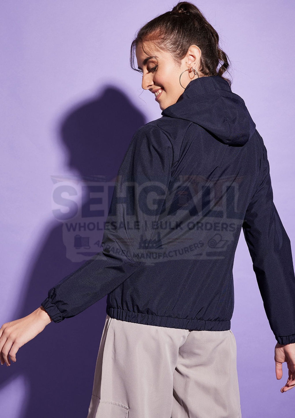 Windcheater Jacket with Hoodie For Women-3348