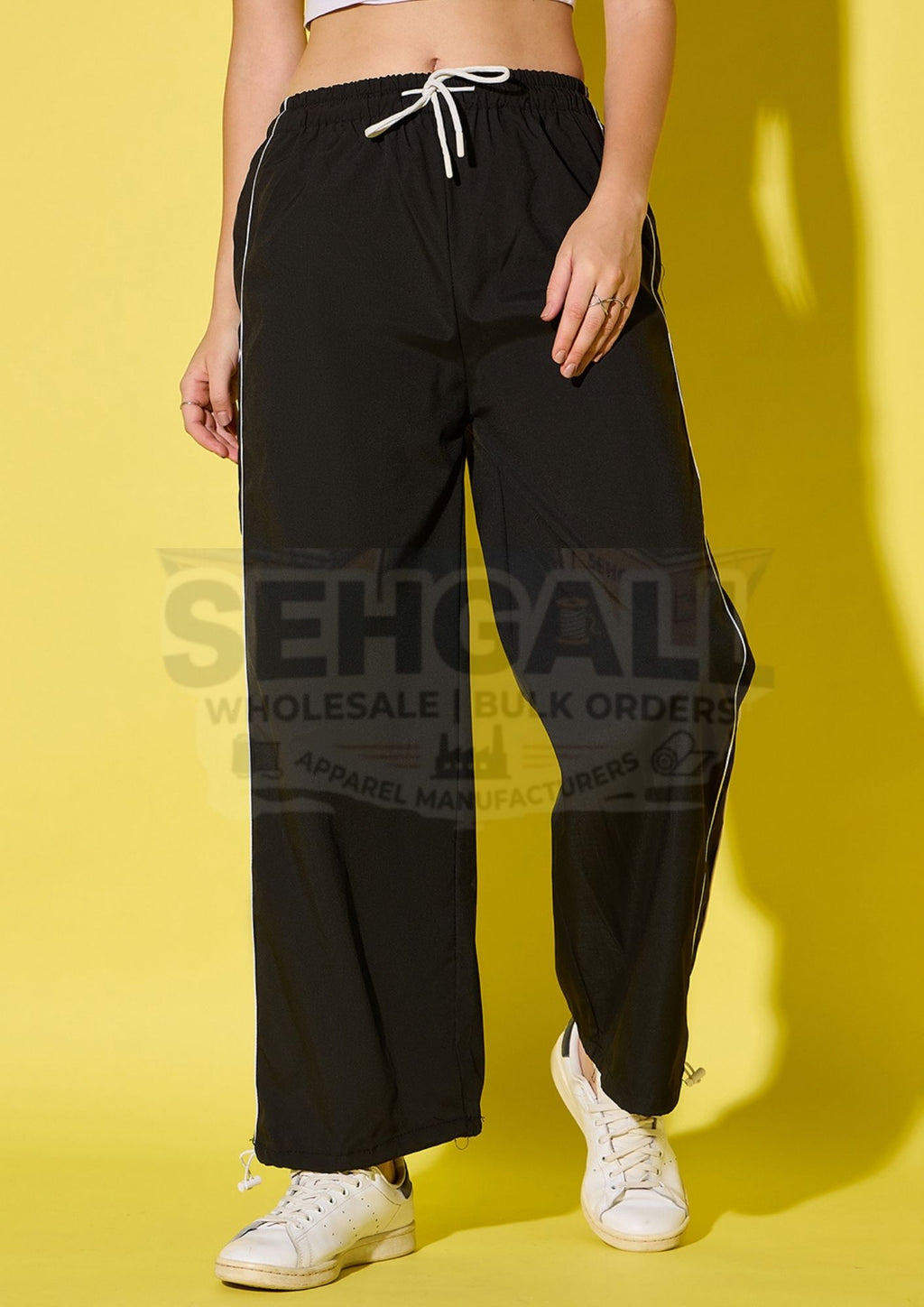 Women's Polyester Jogger Track Pants with Ankle Drawstring-3535