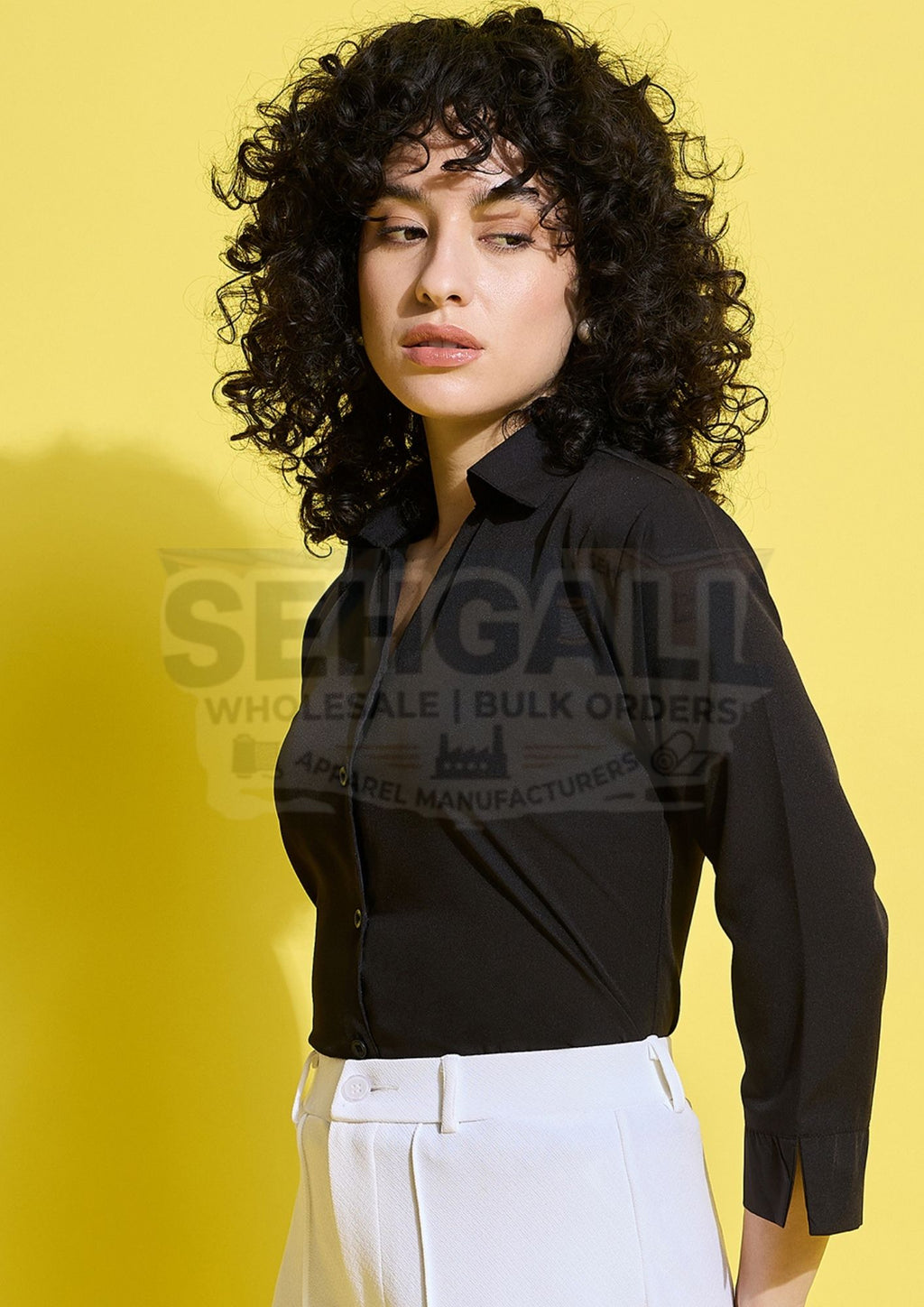 Crepe Solid Women Formal Shirt-3493
