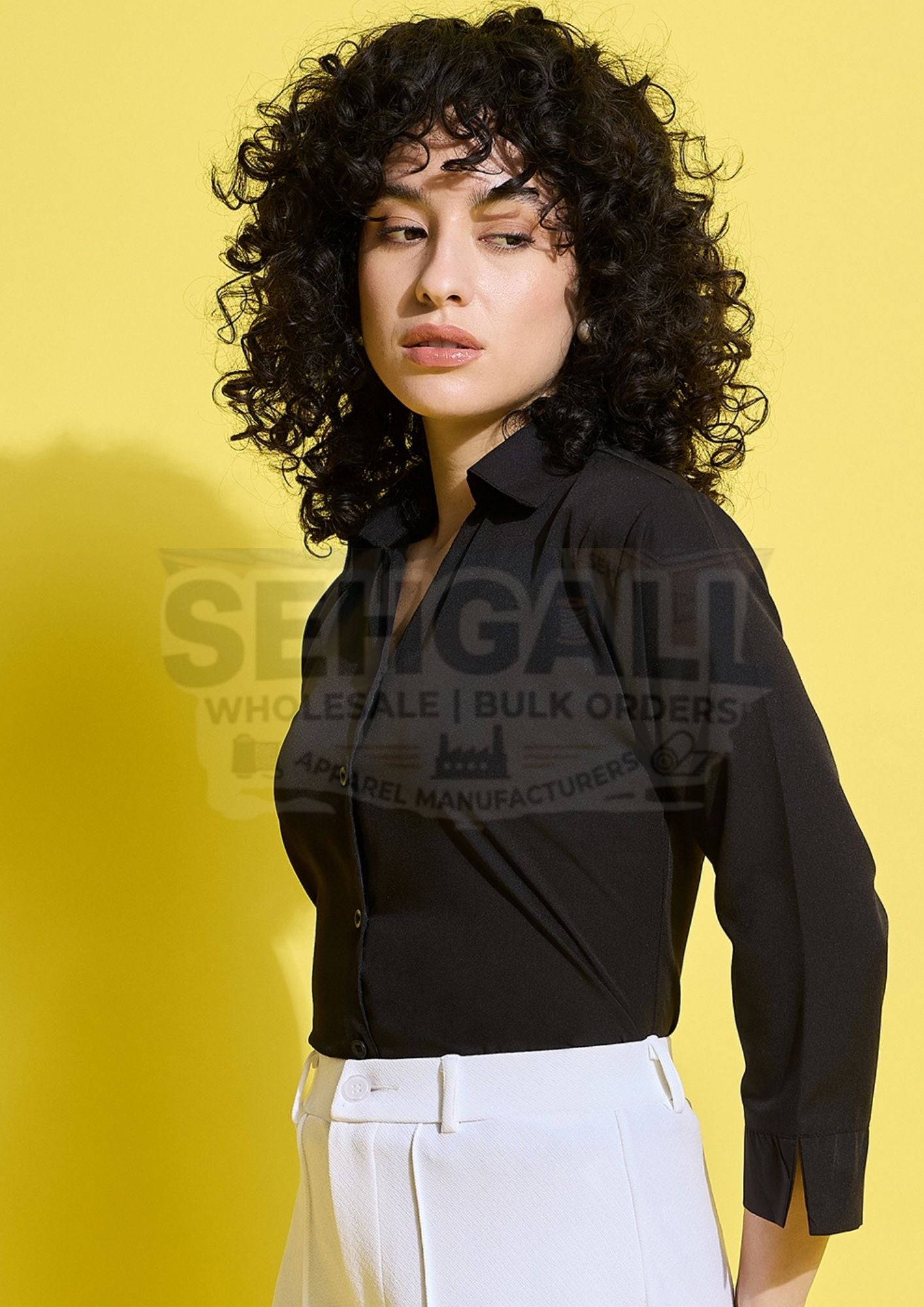 Crepe Solid Women Formal Shirt-3493