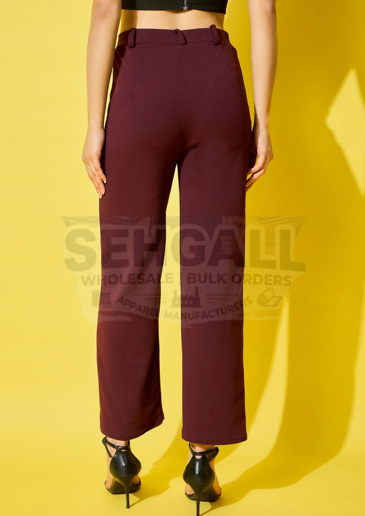 High Waist Solid Formal Women's Trouser Pant-3507