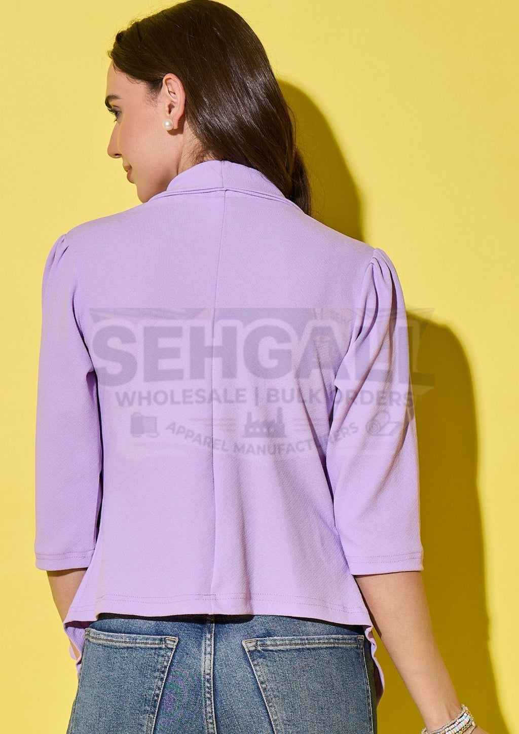 Open Front Solid Women's Blazer-3448