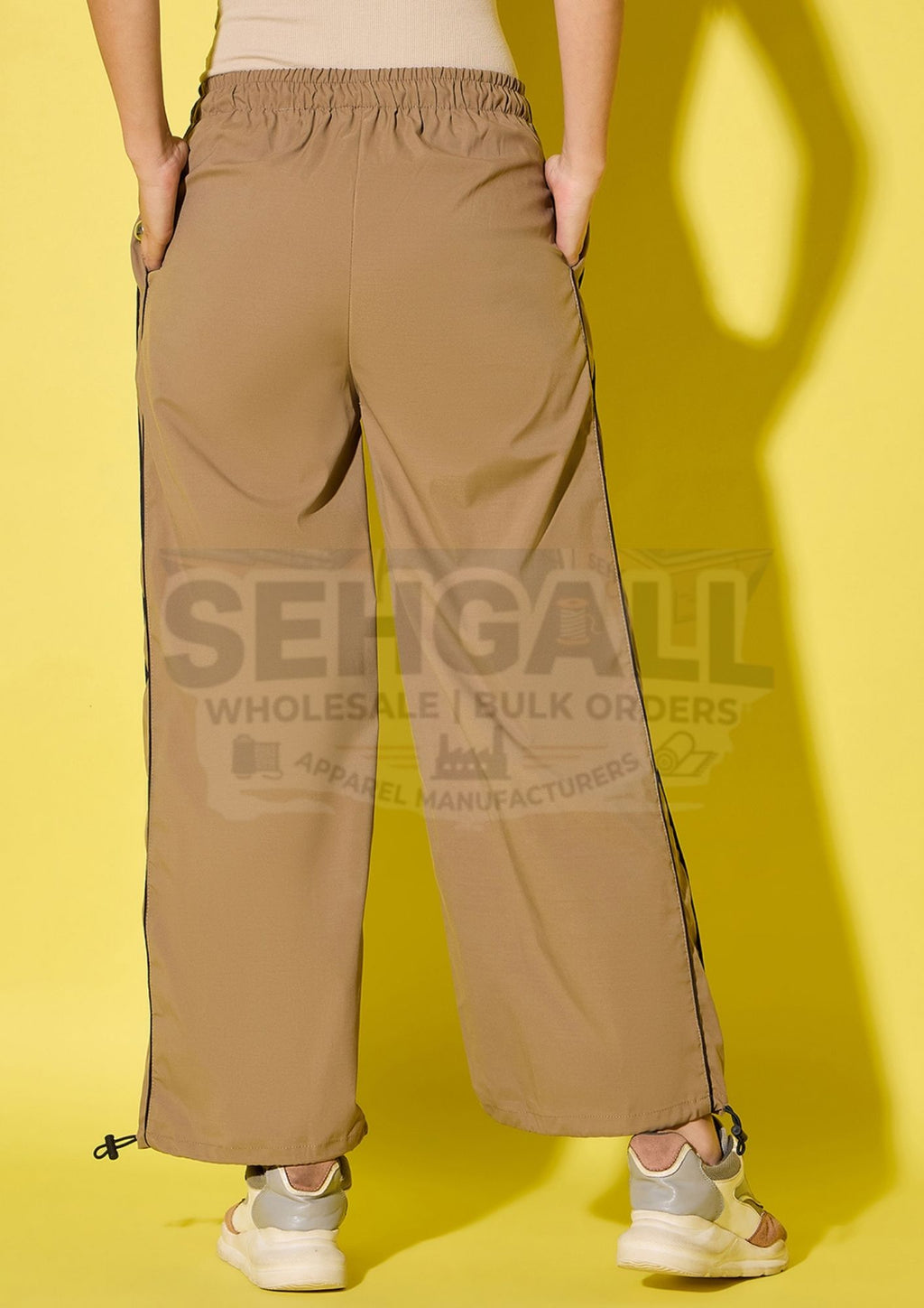 Women's Polyester Jogger Track Pants with Ankle Drawstring-3535