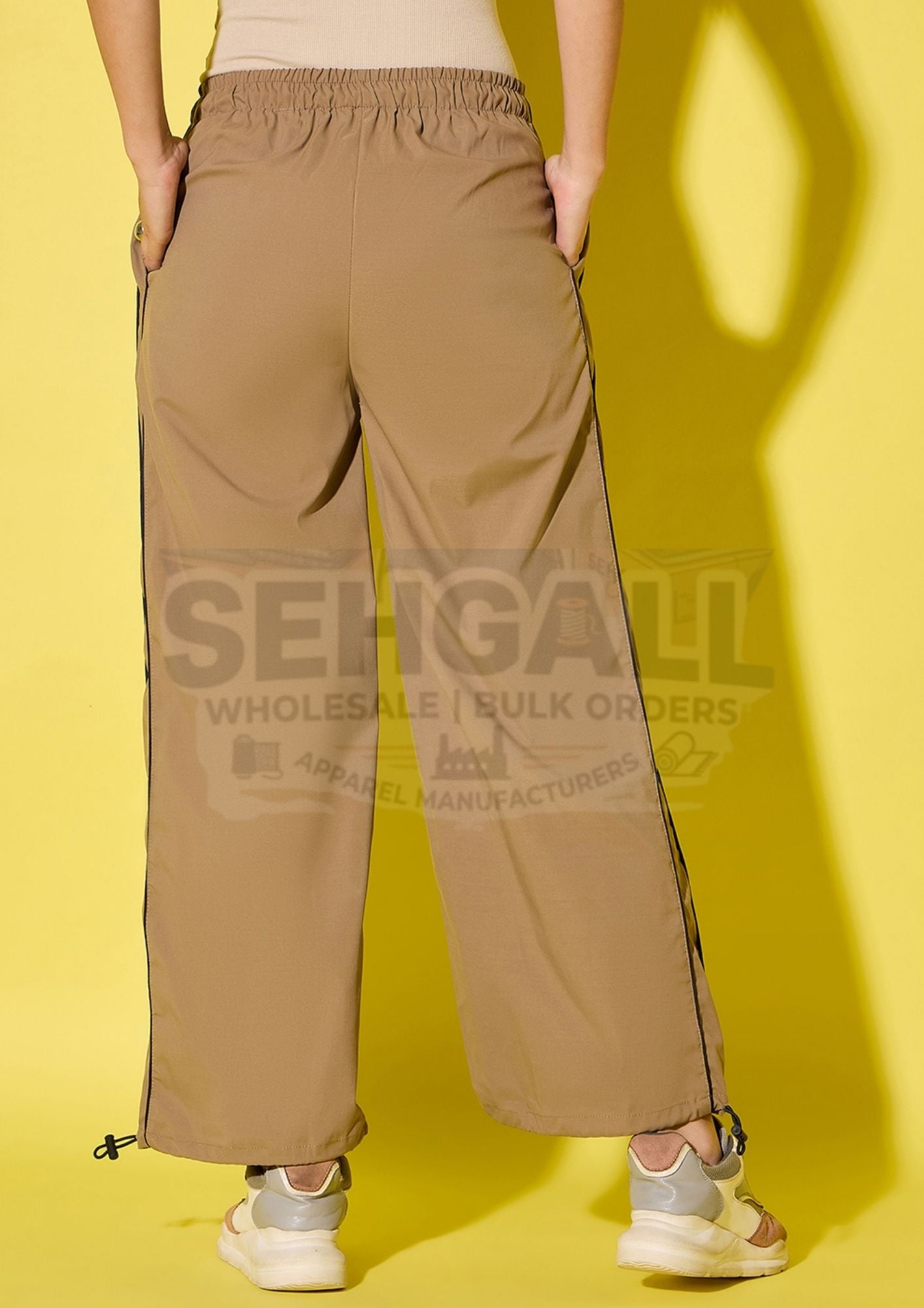 Women's Polyester Jogger Track Pants with Ankle Drawstring-3535