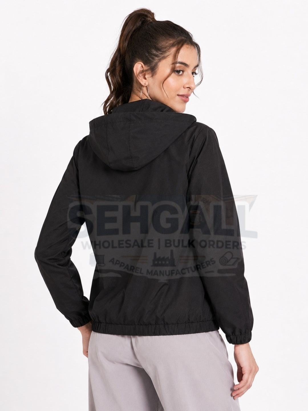 Windcheater Jacket with Detachable Cap and Honeycomb Inner Fabric-3348