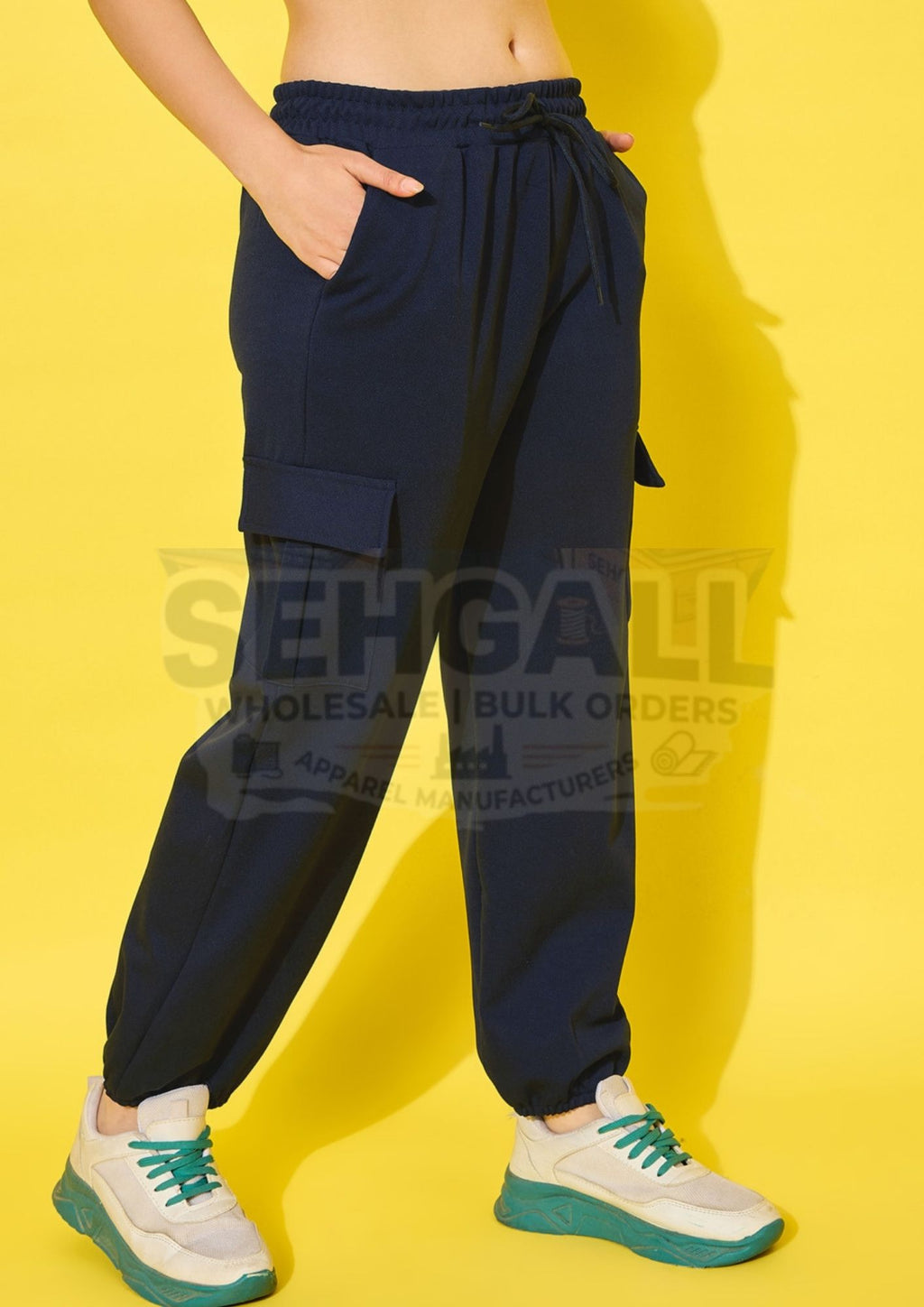 Lycra Blend Women Relaxed Fit Jogger Pant With Pockets-3371
