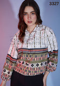 Bubble Sleeve Tribal Printed Women Shirt-3327