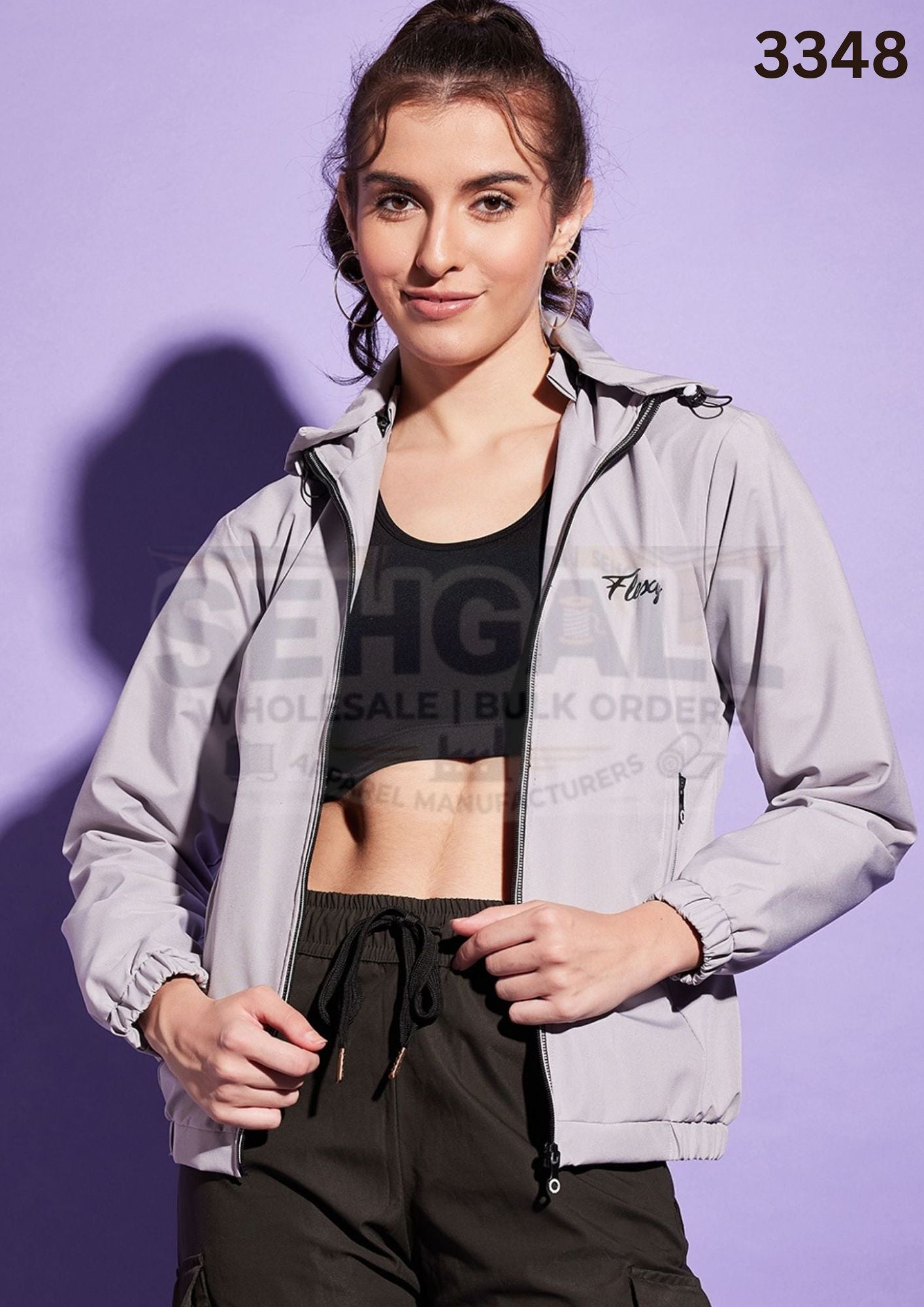 Windcheater Jacket with Hoodie For Women-3348