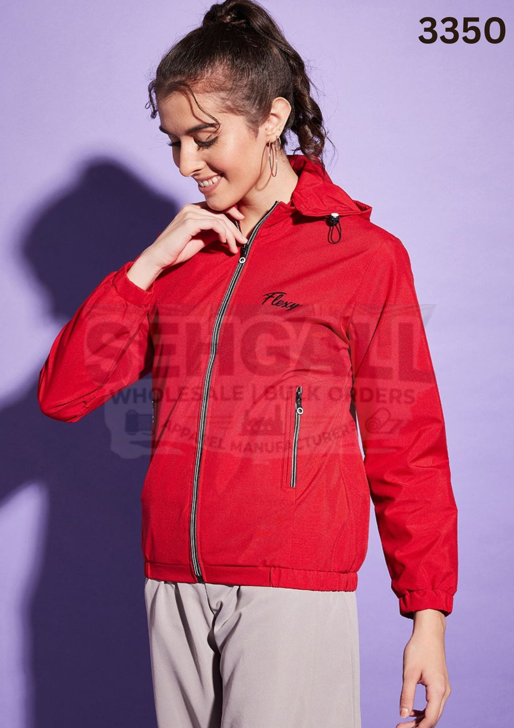 Windcheater Jacket with Hoodie For Women-3350