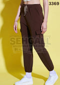 Lycra Blend Women Relaxed Fit Jogger Pant With Pockets-3369
