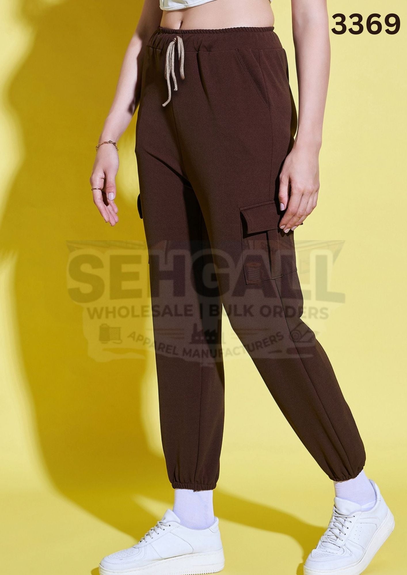 Lycra Blend Women Relaxed Fit Jogger Pant With Pockets-3369