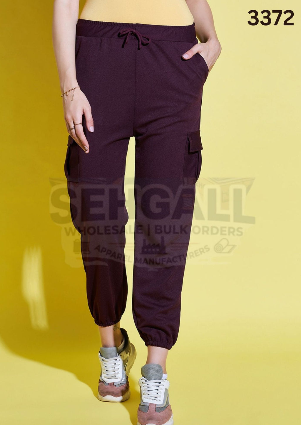 Lycra Blend Women Relaxed Fit Jogger Pant With Pockets-3372