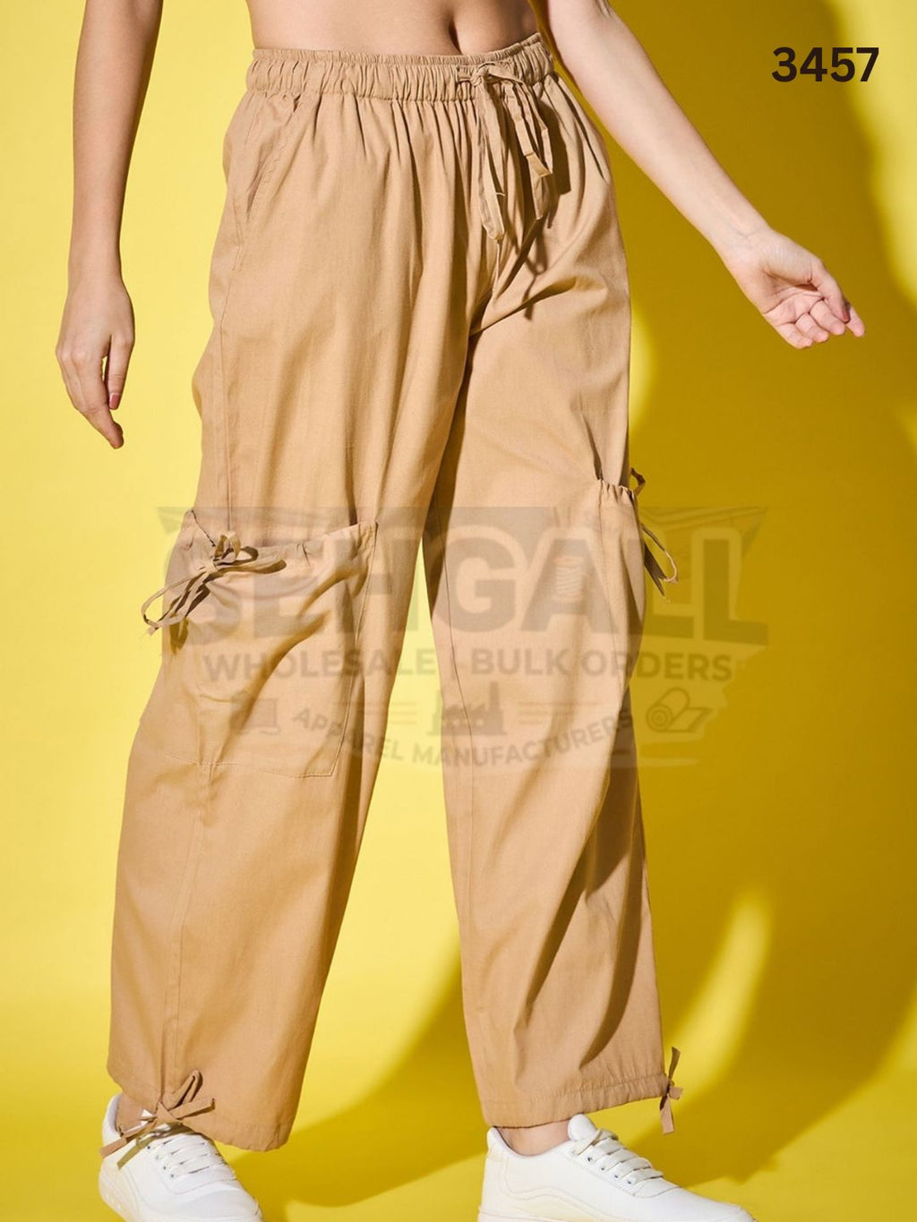 Solid Women’s Cargo Pants-3457