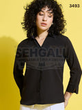 Crepe Solid Women Formal Shirt-3493
