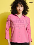 Crepe Solid Women Formal Shirt-3496