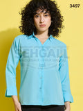 Crepe Solid Women Formal Shirt-3497