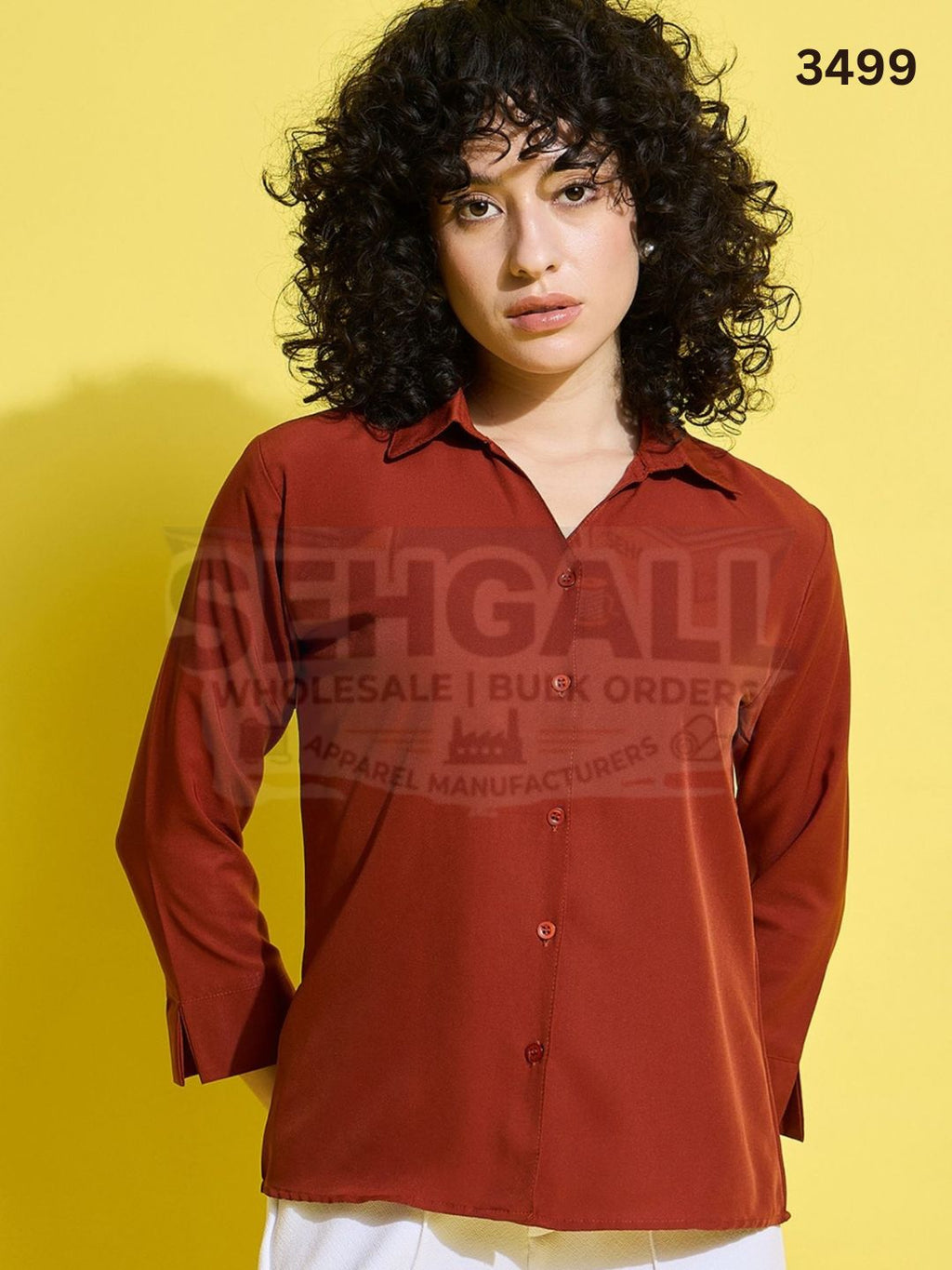 Crepe Solid Women Formal Shirt-3499