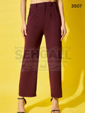 High Waist Solid Formal Women's Trouser Pant-3507