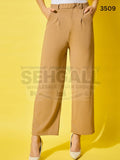 High Waist Solid Formal Women's Trouser Pant-3509