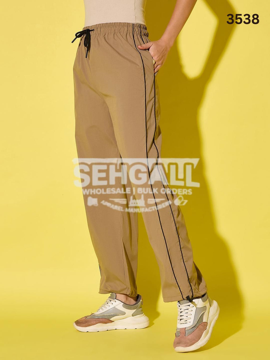 Women's Polyester Jogger Track Pants with Ankle Drawstring-3538