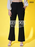 Pleated High-Rise Black Women’s Formal Trouser Pants-3553