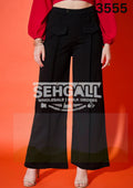 Women Trouser Pants with Flap Pockets-3555